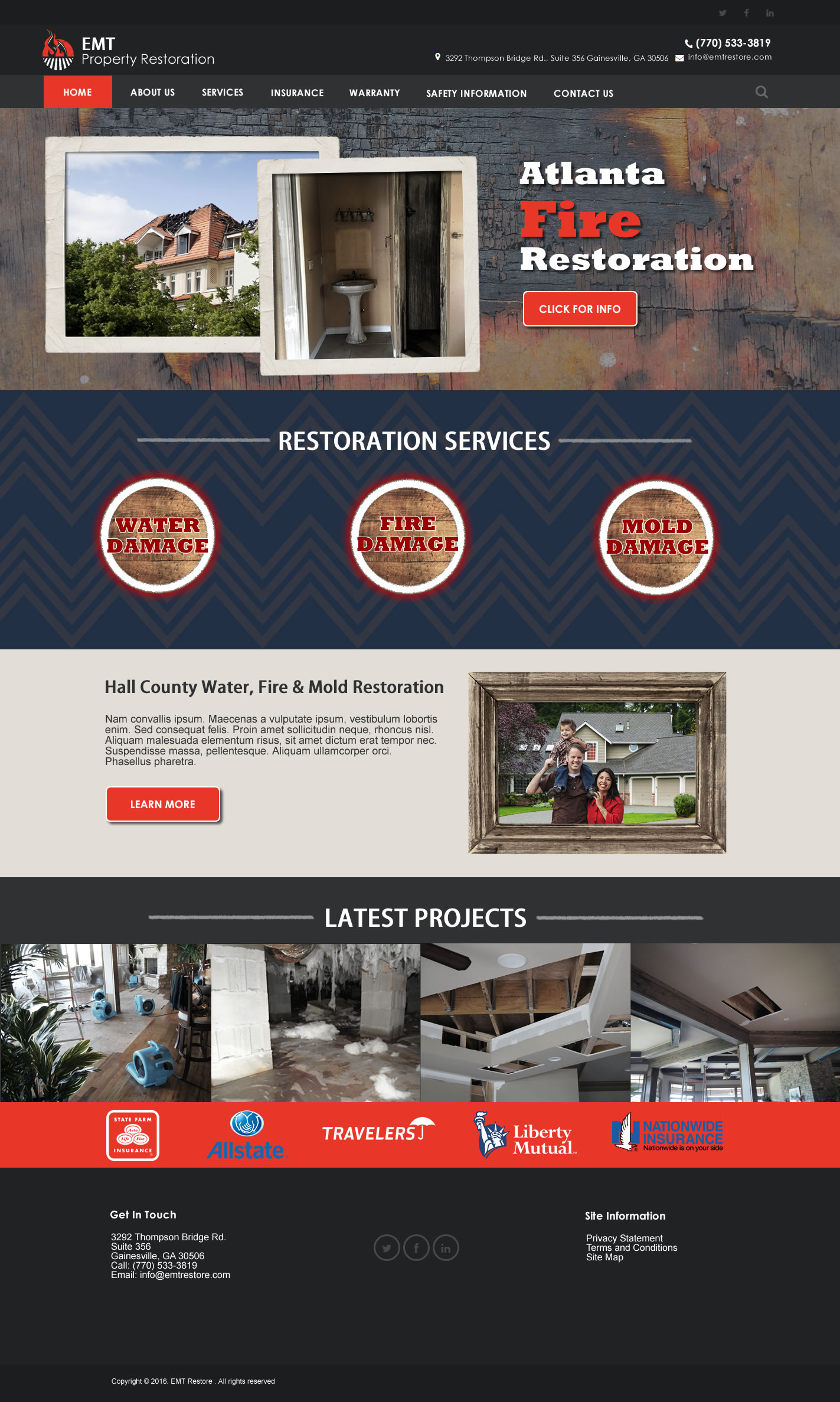 fire restoration web design
