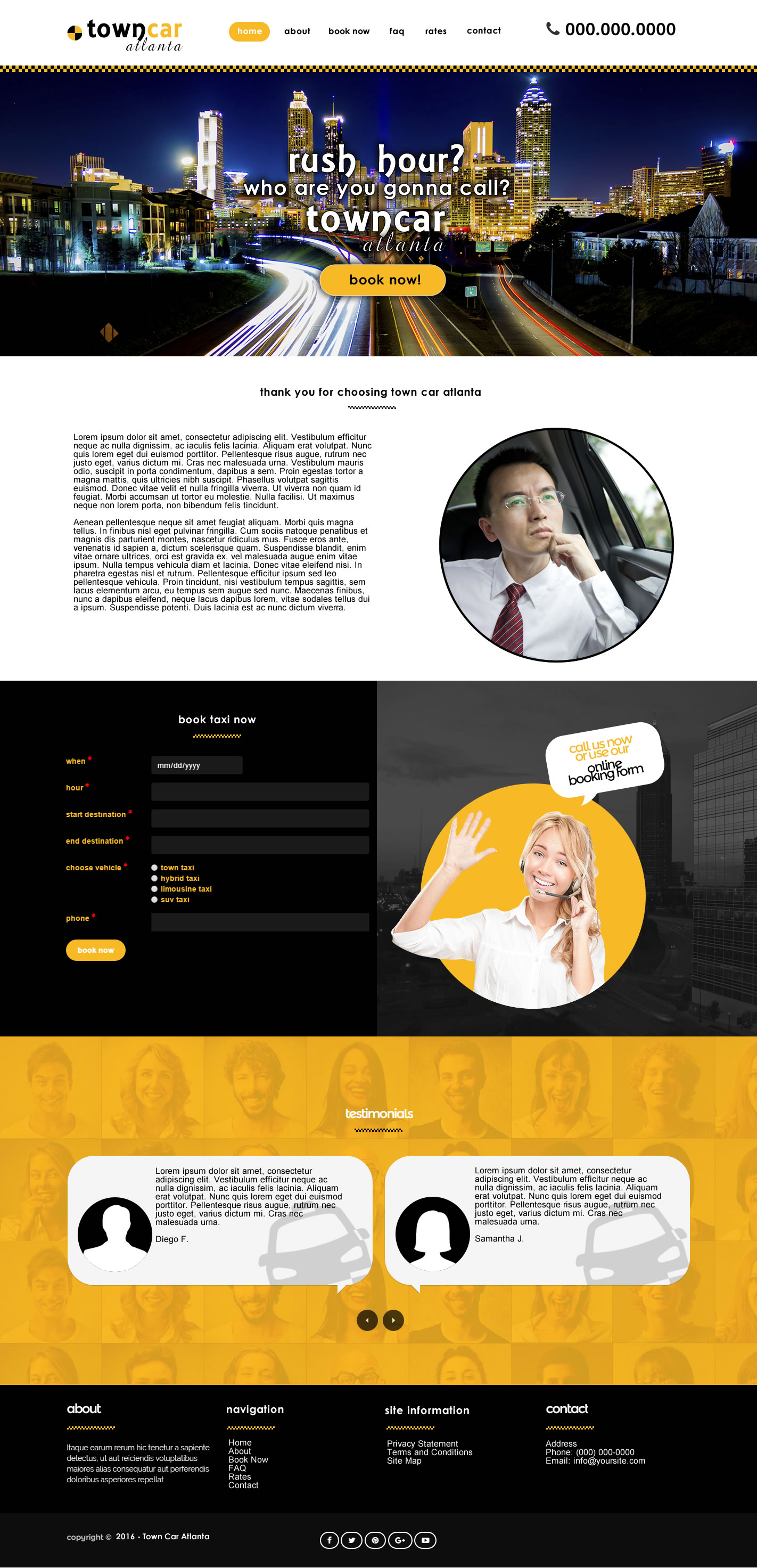 taxi website design