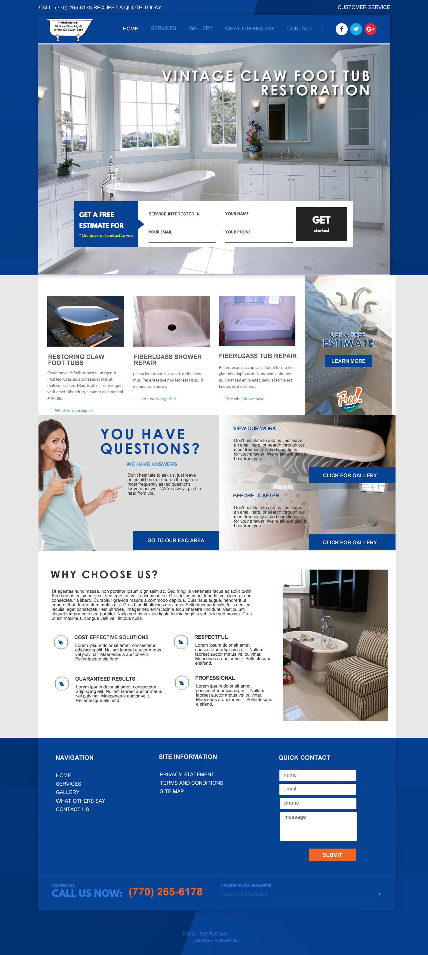 tub restoration website design georgia