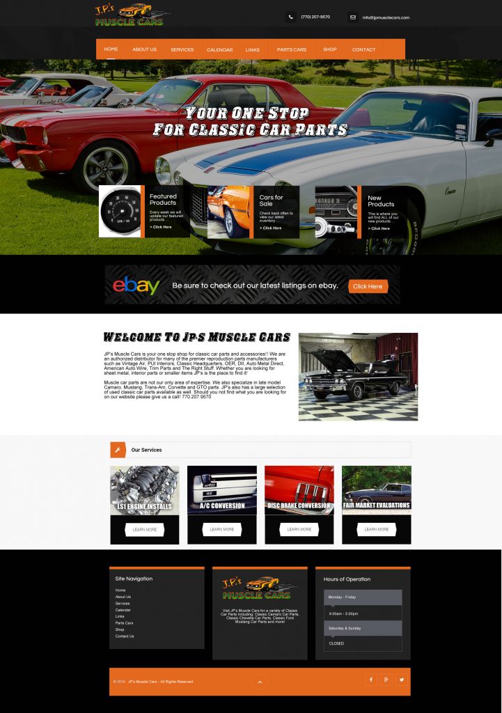 muscle car website design