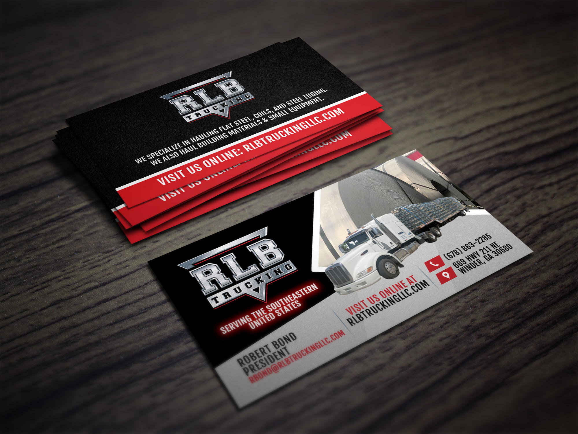 rlb-trucking-business-card-front-back
