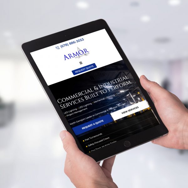 armor industrial services tablet mockup