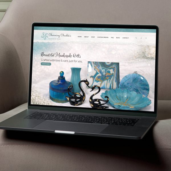 charming chachkis handmade by grace laptop mockup