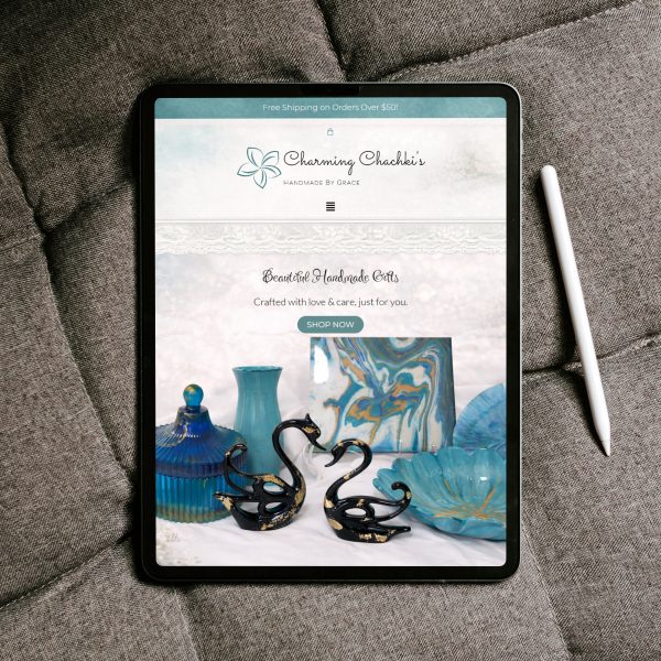 charming chachkis handmade by grace tablet mockup